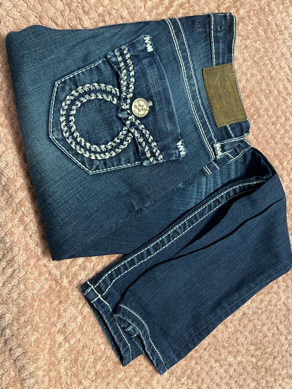 Big Star Women's Dark Blue Skinny Jeans with Embroidered Pocket